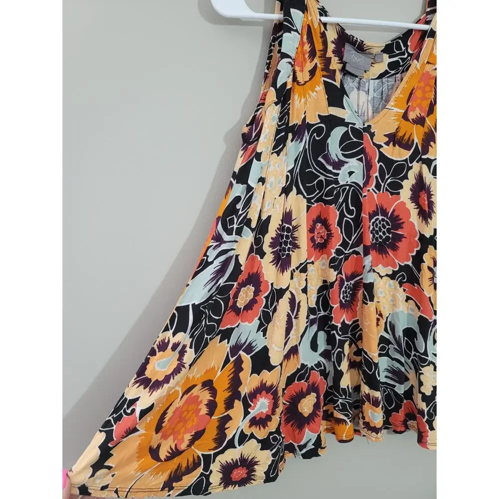 Anthropologie Vanessa Virginia Floral Swing Tank Top Blouse Size XS - Picture 5 of 5